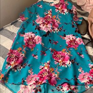 Aqua blue flower dress